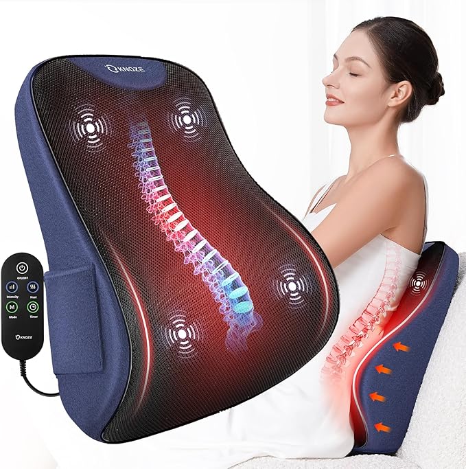 Lumbar Support Pillow for Office Chair, Heated Back Support Pillow by KNQZE
