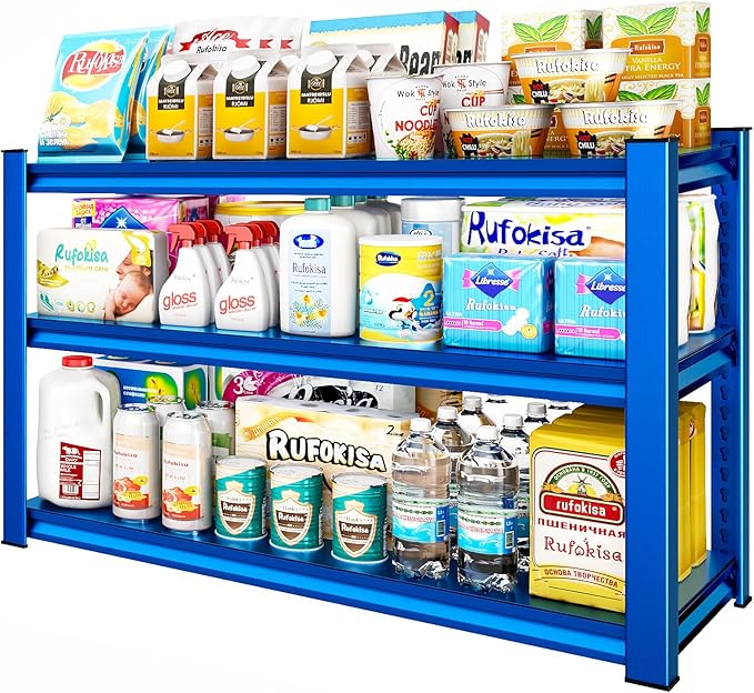 3-Tier Garage Shelving Heavy Duty，48" W Metal Shelving Unit by Rufokisa