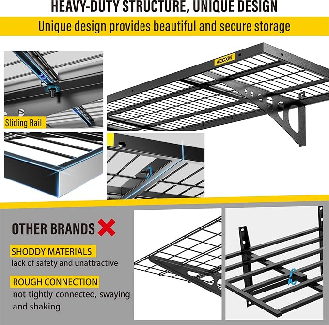 1.64x4ft 4Pack Wire Shelving Unit Heavy Duty Garage Storage Shelves Wall - Image 4