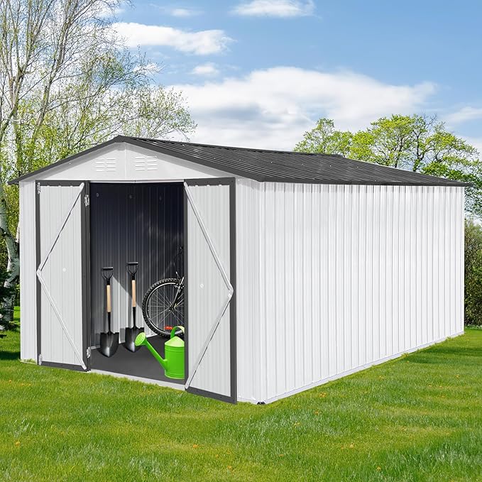 12 x 10 FT Metal Garden Shed, Outdoor Storage Shed - Image 5