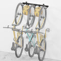 monTEK Enhanced Bike Storage Rack, Adjustable 3-Bike and 2-Helmet Hangers by monTEK