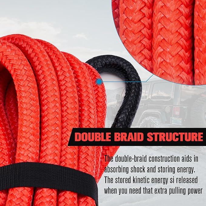FieryRed 3/4” x 20FT Kinetic Recovery Rope Kit - Image 4