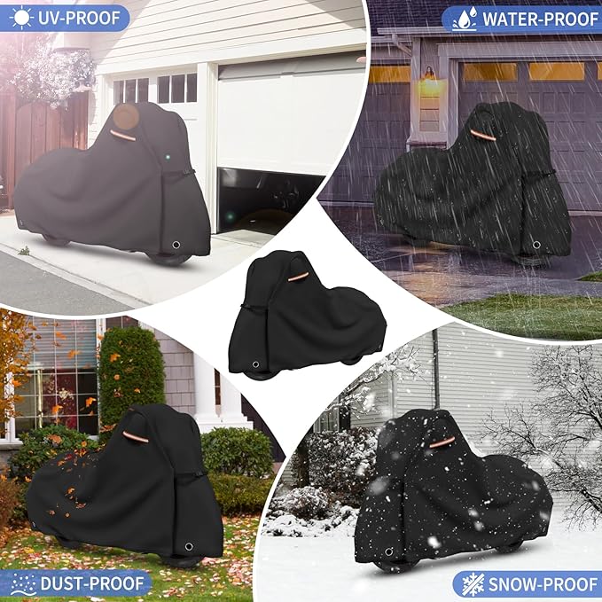STARTWO Motorcycle Covers Waterproof Outdoor Storage Heavy Duty All Season - Image 7