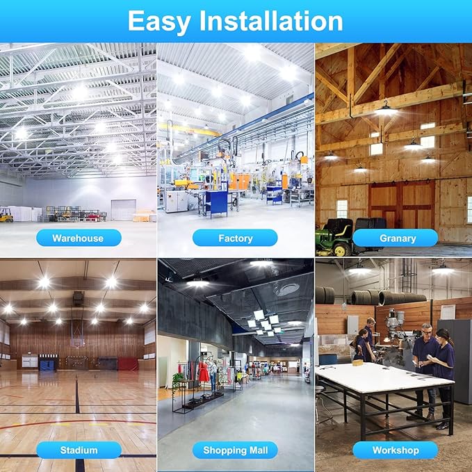 480V LED High Bay Light UL DLC Listed 150W 100W 80W Adjustable 5000K UFO Light - Image 8