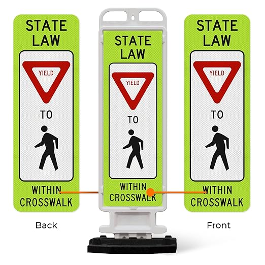 State Law Yield For Pedestrian Within Crosswalk R1-6a MUTCD Sign, Double Sided - Image 5
