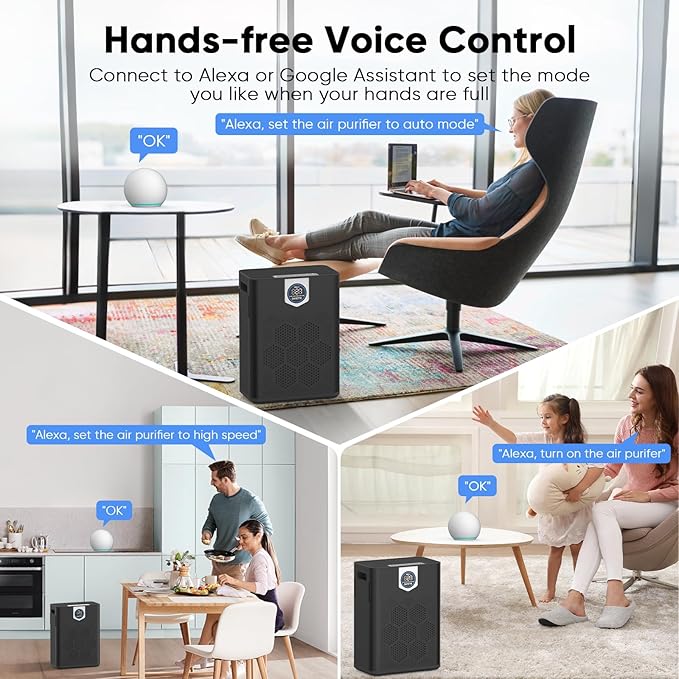 Smart Air Purifiers for Home Large Room, H14 Air Purifier - Image 3