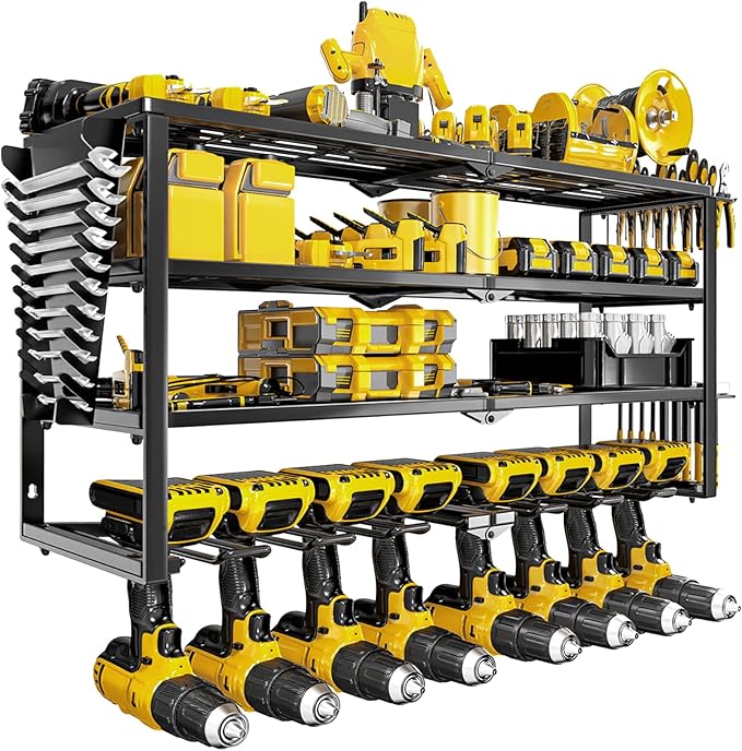 Heavy Duty Power Tool Organizer Wall Mount, Cordless Drill Hanger Storage Rack by JSYONII