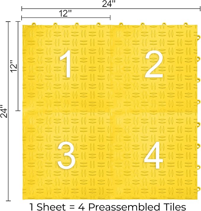 Big Floors GarageTrac Diamond, Interlocking Non-Slip Garage Flooring Tile - Image 2