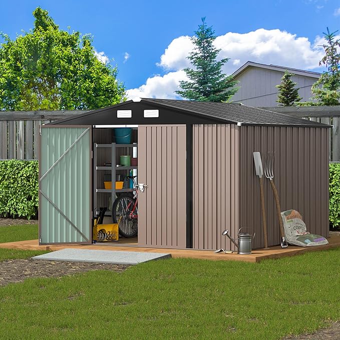 UDPATIO Outdoor Storage Shed 10x10 FT, Outside Sheds & Outdoor Storage Metal - Image 9