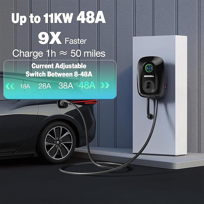 GRECELL Level 2 EV Wall Charger, ETL Certified 48A 11KW 240V J1772 Charger - Image 2