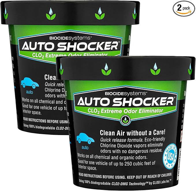 Auto Shocker Strong Car Odor Eliminator, Eco-Friendly ClO2 Odor Remover by BiocideSystems