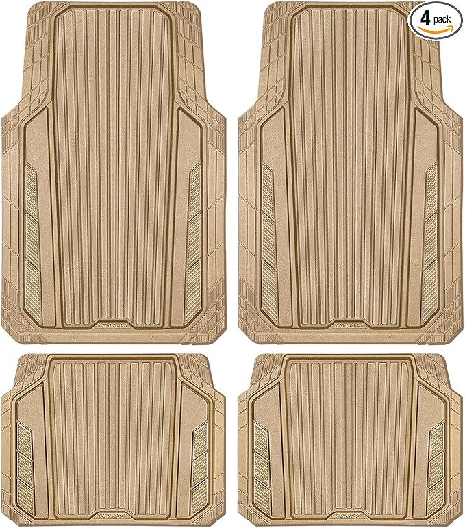 CAR PASS Heavy Duty Sporty Rubber Car Mats, Deep Dish All Weather Car Floor by CARPASS