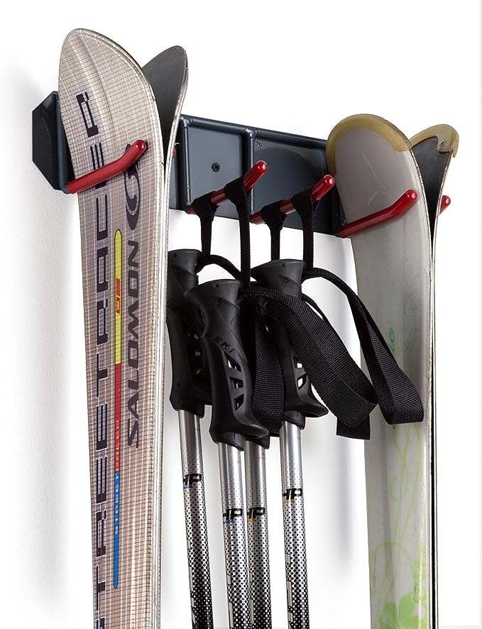 Wall Mounted Rack Organizer for Skis and Poles Heavy Duty Horizontal Wall Ski - Image 7