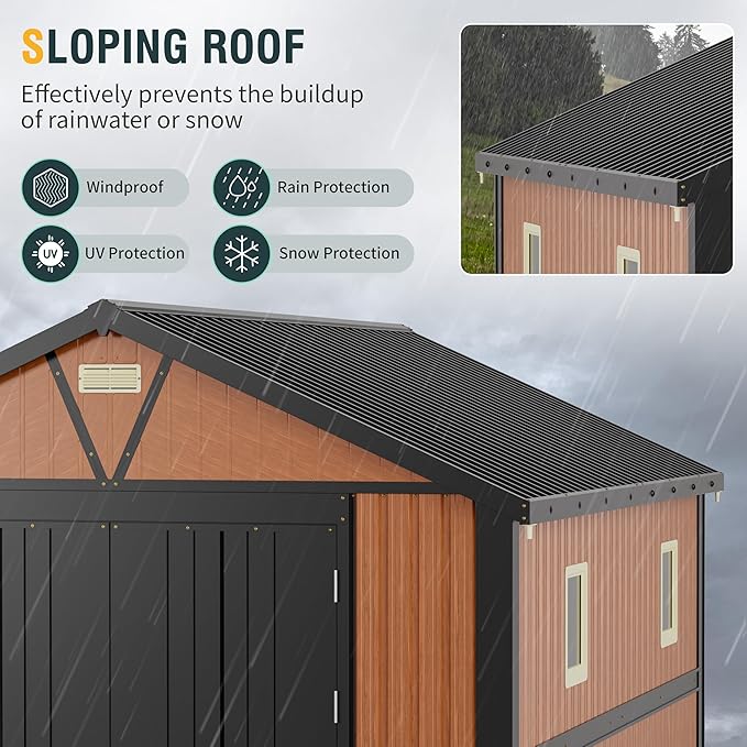 10x12 Ft Outdoor Storage Shed, Extra Large Metal Shed - Image 7