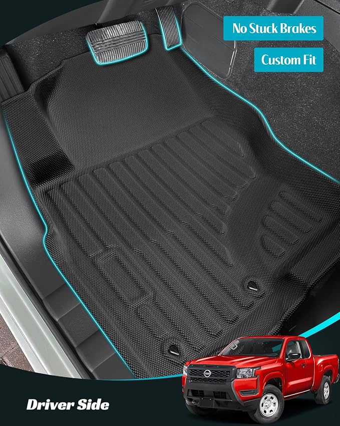 Car Floor Mats for Nissan Frontier 2008-2021 Crew Cab Full Set, All Weather - Image 4