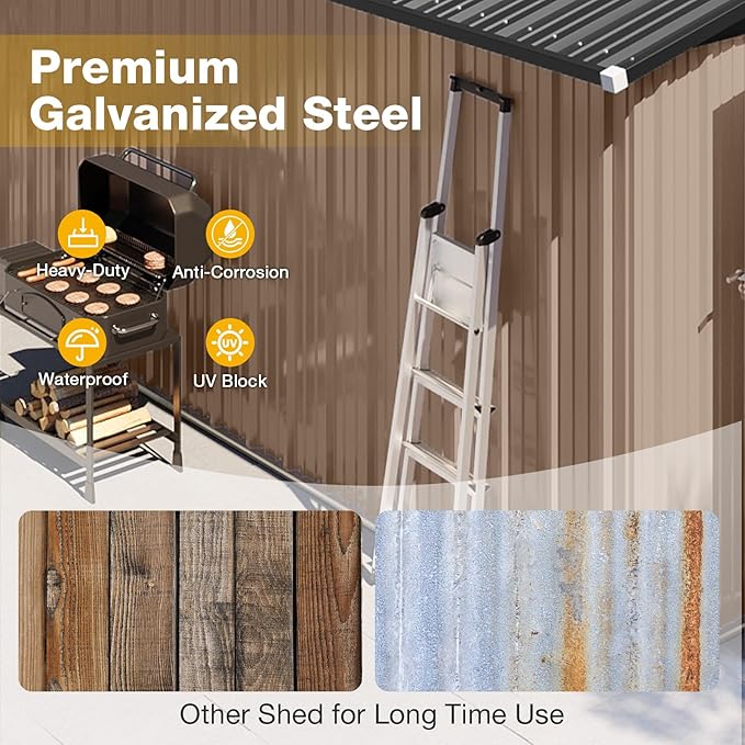 10x8 FT Outdoor Metal Storage Shed - Image 6