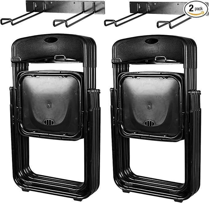 Heavy Duty Folding Chair & Tool Rack – Wall Mount Organizer by Unknown