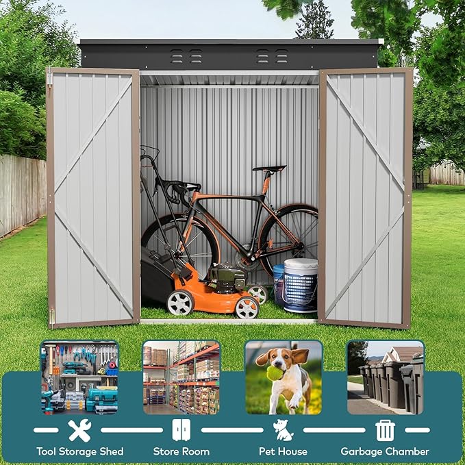 Gizoon 6' x 4' Outdoor Storage Shed - Image 5