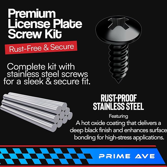 Black Oxide Stainless Steel License Plate Screws - Image 8