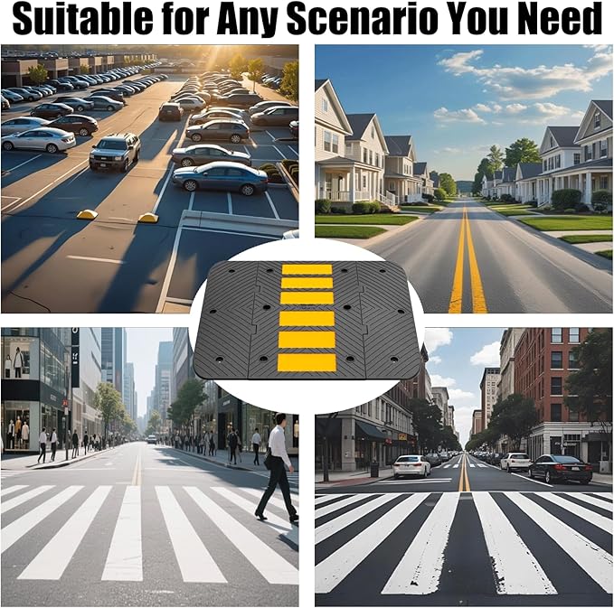 Speed Bumps for Driveway 35"x20"x2" Flexible Installation Connect Multiple - Image 5