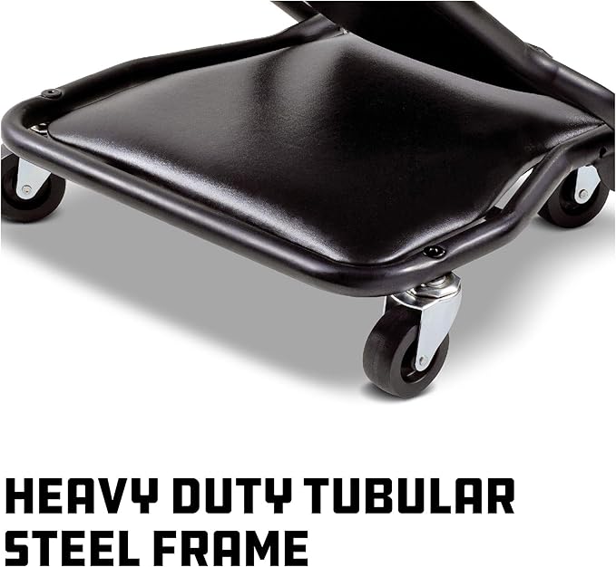 Powerbuilt 42-Inch Triplex Folding Creeper, Rolling Seat, and Brake Stool - Image 6