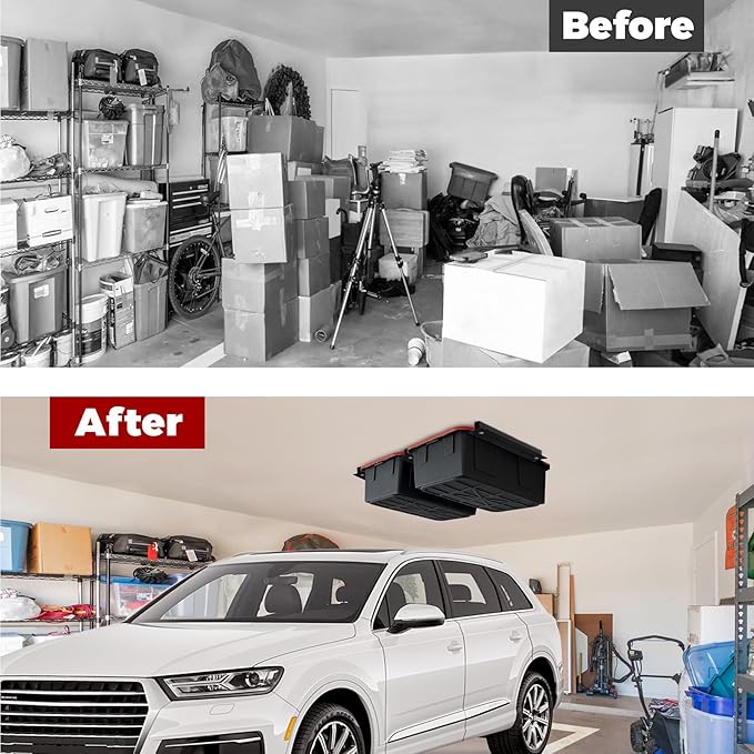 Adjustable Overhead Garage Storage Rack System – Heavy-Duty Ceiling Bin Rail - Image 2