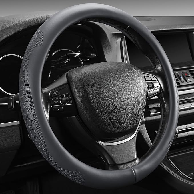 【2025 Model】 Real Cowhide Steering Wheel Cover by PJBTVZ