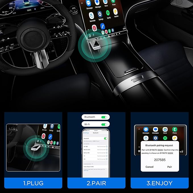Android Auto Wireless Adapter, Convert Factory Wired to Wireless, Easy Plug and - Image 4