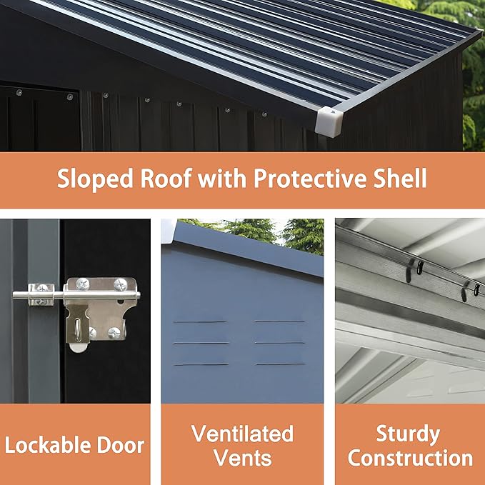 VEIKOU 4' x 4' Outdoor Storage Shed - Image 6