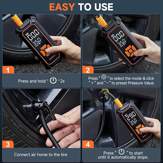 OlarHike Cordless Tire Inflator Portable Air Compressor, Quick Inflation - Image 8