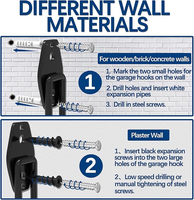 3-H Garden Hose Holder Wall Mount 2 Pack, Solid Steel Hose Hanger, Water Hose - Image 6