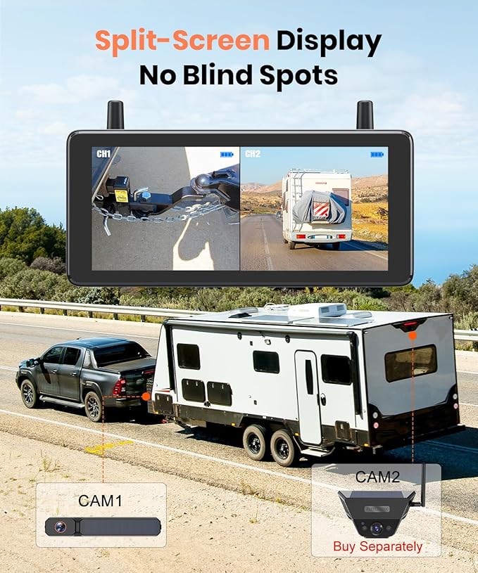 AUTO-VOX 7.2" DVR Portable Solar Wireless Backup Camera:HD 1080P 2 Min Quick - Image 6