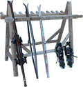 22-Place Freestanding Ski Log Racks, Pole Ski Holders, Garage Racks by LogKayakRack