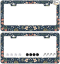 Colorful Floral Flowers License Plate Frames by TQFTPT