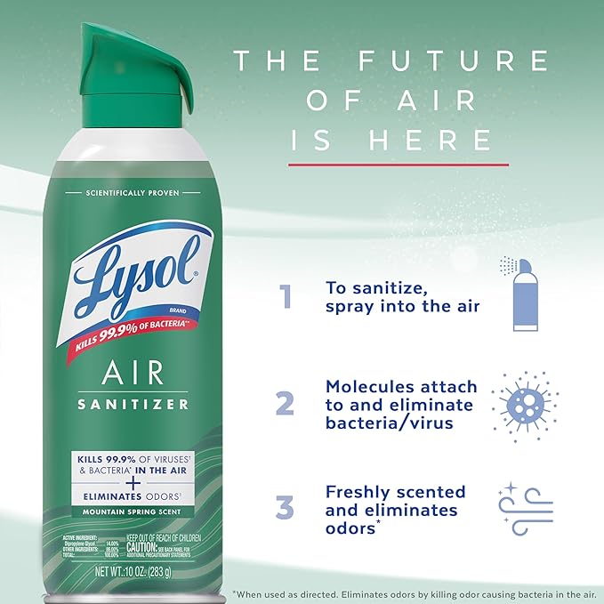 Lysol Air Sanitizer Spray with Odor Eliminator - Image 4