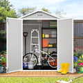 6 * 4.4 FT Resin Outdoor Storage Shed Plastic Shed by HUGROVE