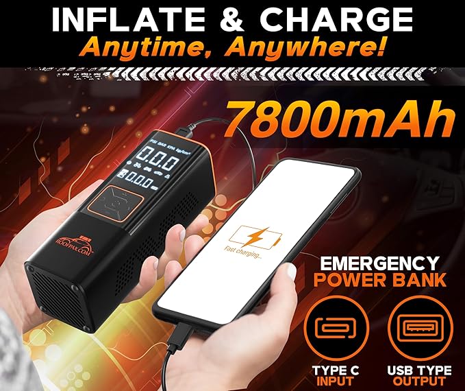 RoofPax Car Tire Inflator Portable Air Compressor 150 PSI Battery Powered 3x - Image 6