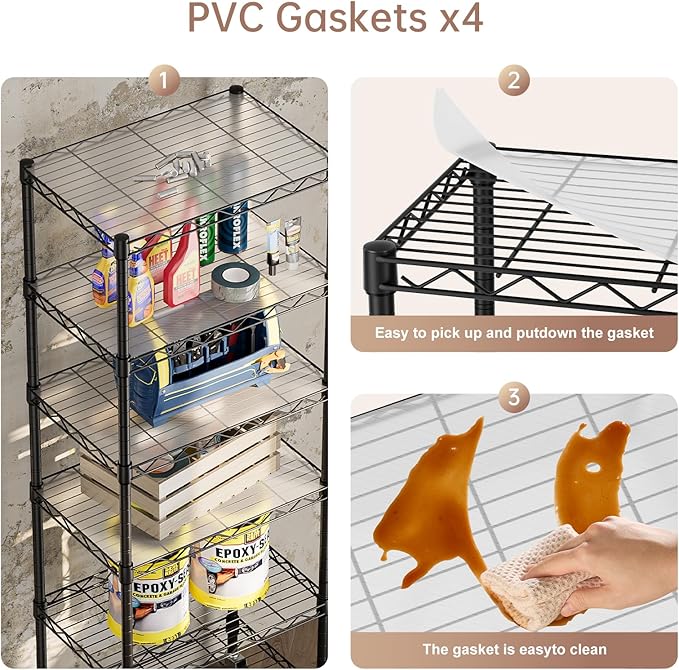 SINGAYE 6 Small Wire Shelves Kitchen Pantry Close Home Organizers and Storage - Image 4