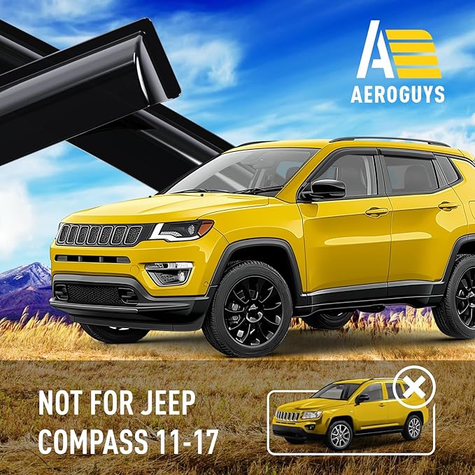 Extra Durable Window Deflectors Tape-On Window Visors Rain Guards Fit - Image 3