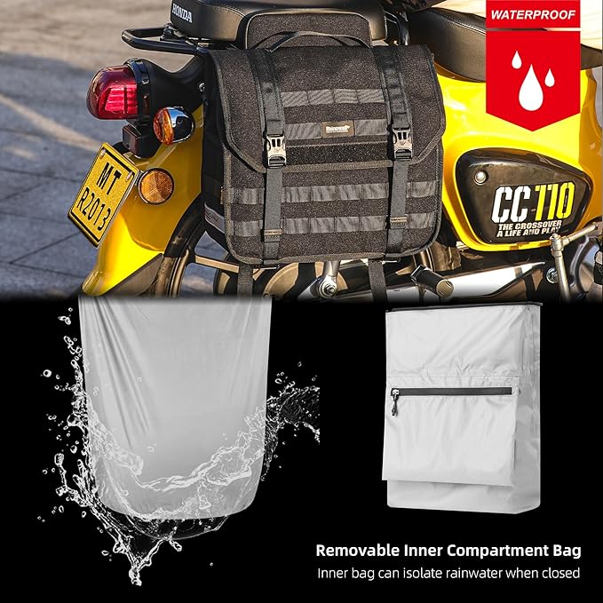 Rhinowalk 13L Waterproof Motorcycle Saddlebags, 26L Total Capacity, Quick - Image 7
