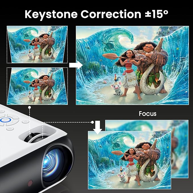 HAPPRUN Native 1080P Bluetooth Projector, Full HD Portable Outdoor Movie - Image 8