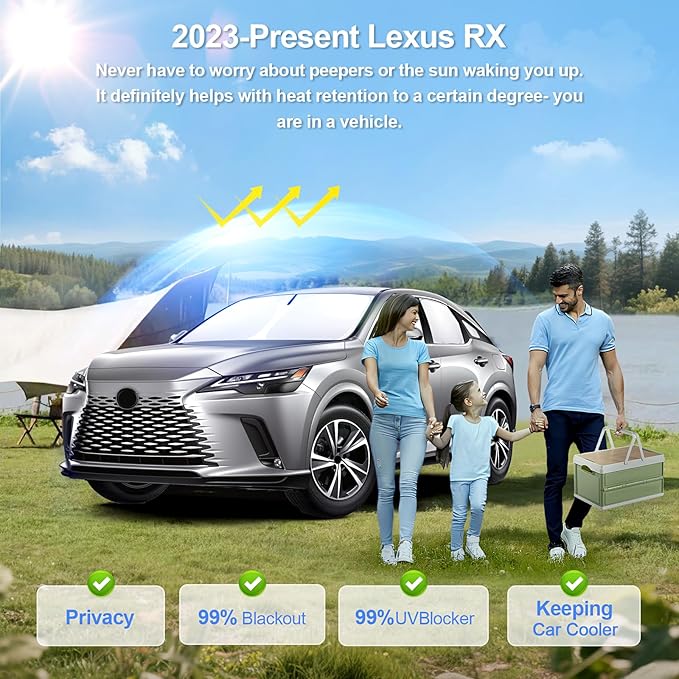 8pcs Car Window Shades for Lexus RX2023-Present Accessories, Windshield Side - Image 2