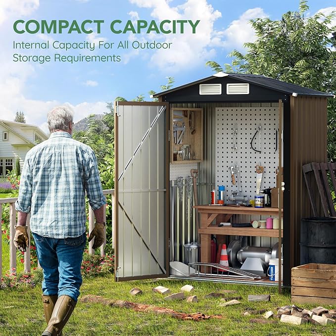 3X5FT Outdoor Steel Storage Shed - Image 2
