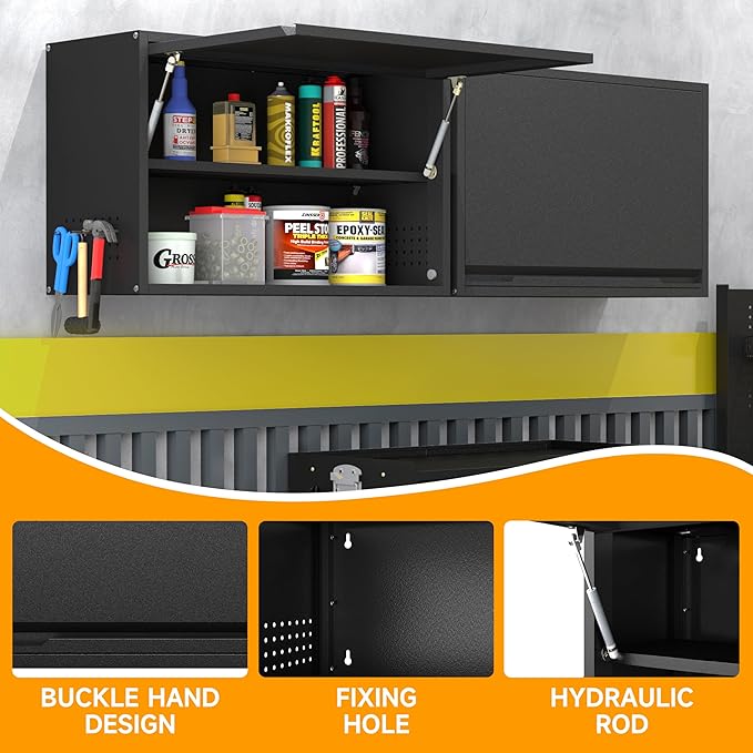 Metal Wall Cabinet with Up-flip Door, Metal Wall Storage Cabinet with - Image 5