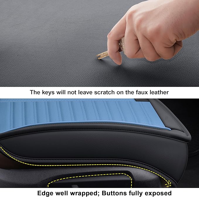LINGVIDO Car Seat Covers, Breathable and Waterproof Faux Leather Automotive - Image 5