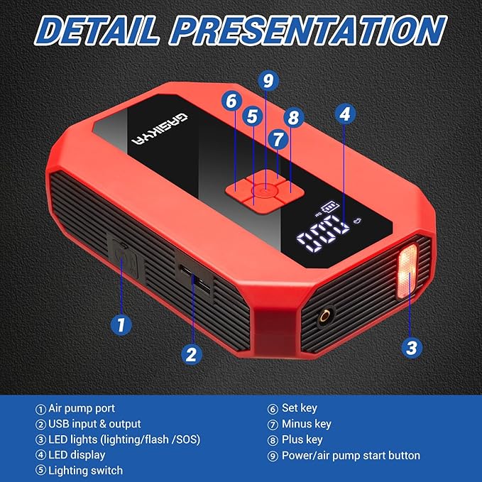 TM16E2 Car Jump Starter 7000Ah Jump Starter Battery Pack - Image 3