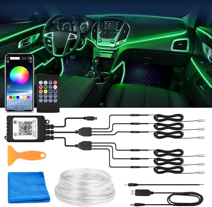 MICTUNING Car LED Interior Strip Light, 6 in 1 RGB Multicolor by MICTUNINGINC