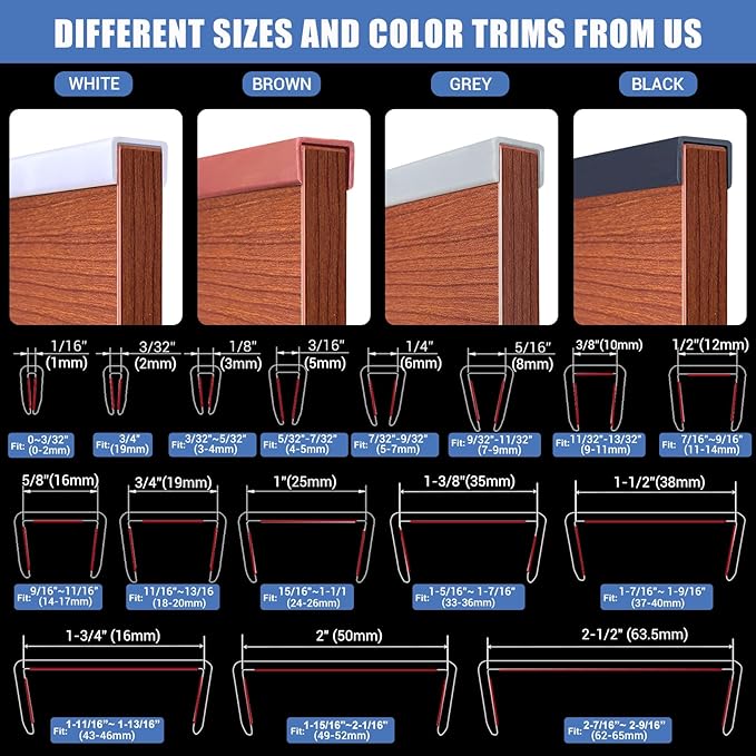 Rubber Edge Trim, Flexible Edge Banding, 3/4" U Channel Furniture Edge Protector - Image 7