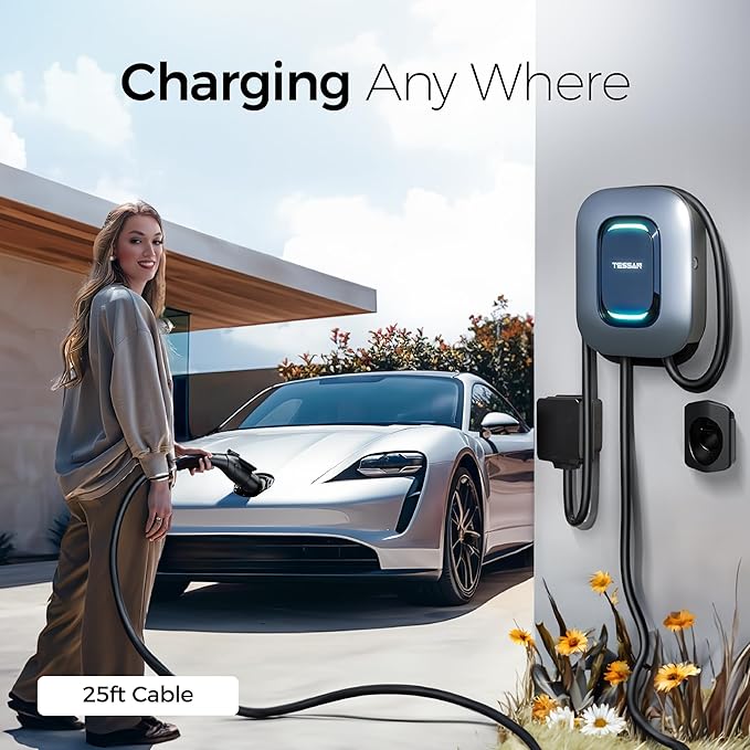 EV Charger Level 2, TESSAN 40A/240V Electric Vehicle Charing Station, Smart EV - Image 7