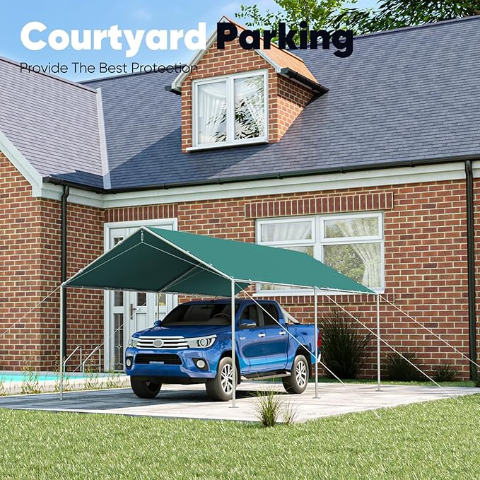 Quictent 10x20 ft Heavy Duty Car Canopy Galvanized Frame Carport Outdoor Party - Image 8